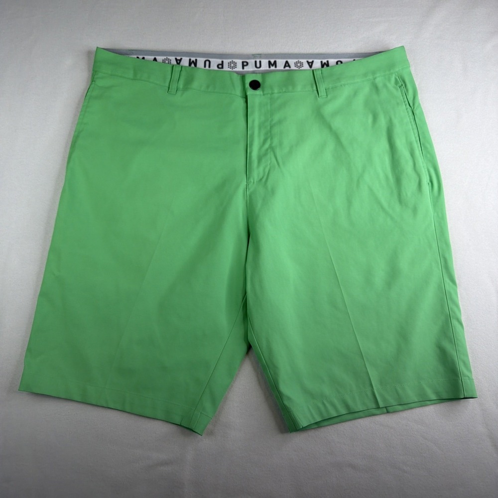 Puma Golf Shorts Men's W40 Green Performance Stretch Flat Front Casual